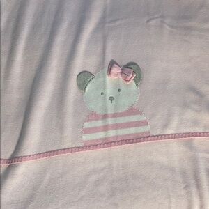 First impressions Pink Striped Baby Blanket